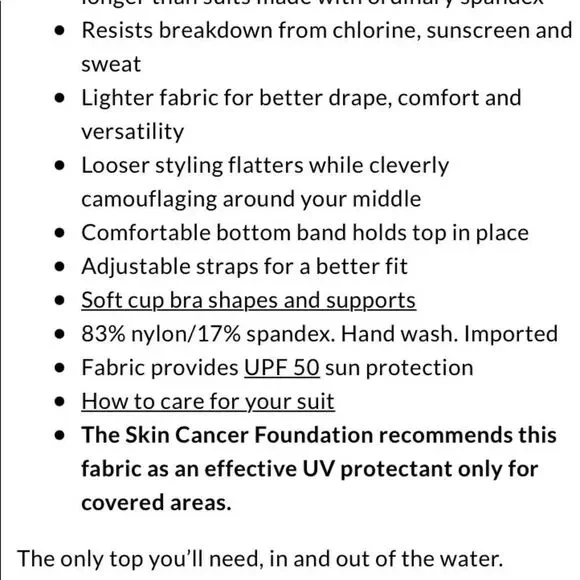 Land’s End Plus size blouson tummy hiding Tankini top navy Various Sizes - Picture 5 of 5